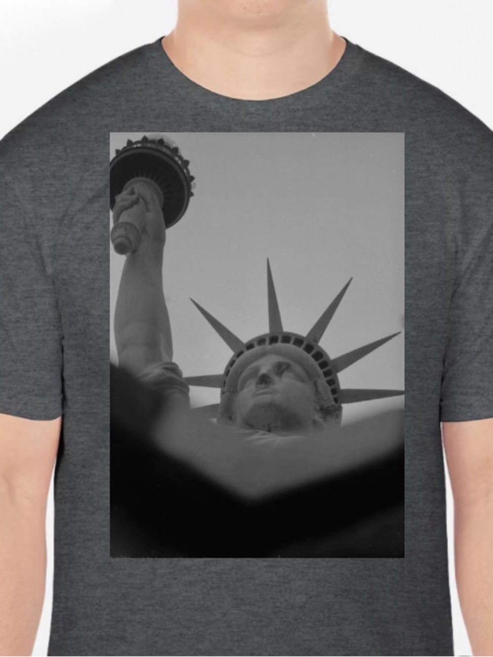 Men's Charcoal Gray Statue of Liberty Graphic Tee